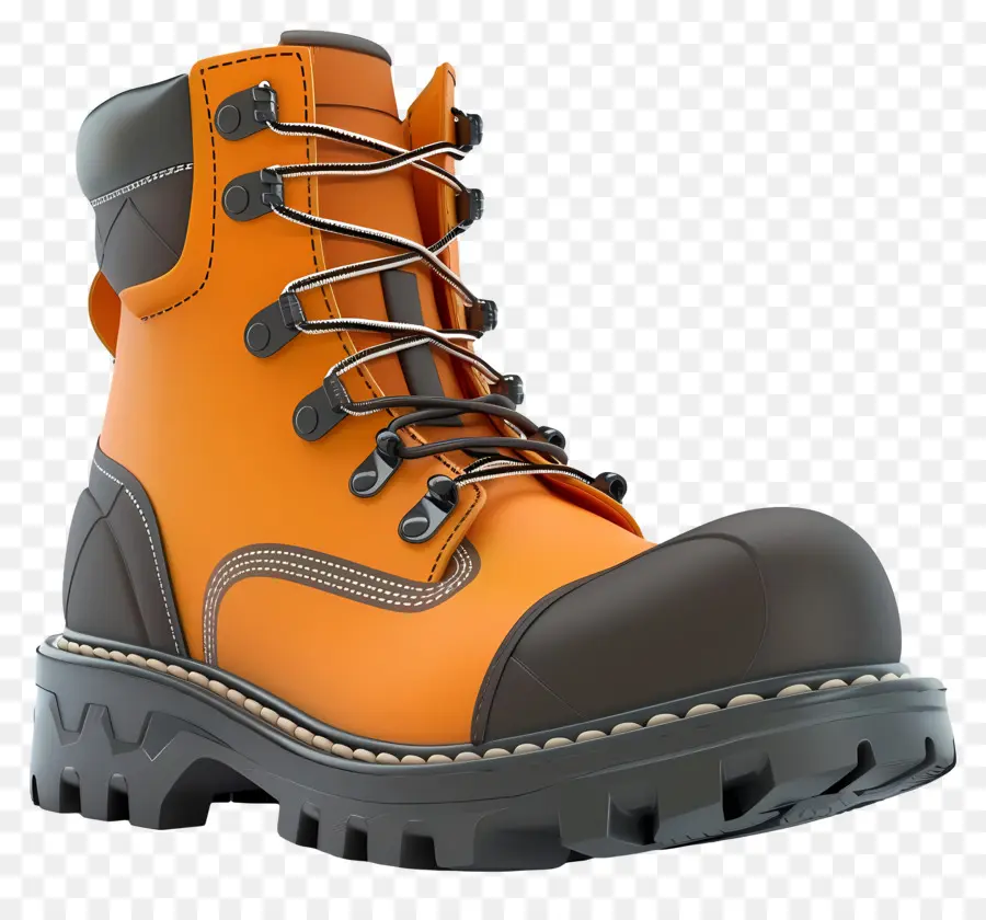 safety boot work boots steel toe rubber sole orange boots