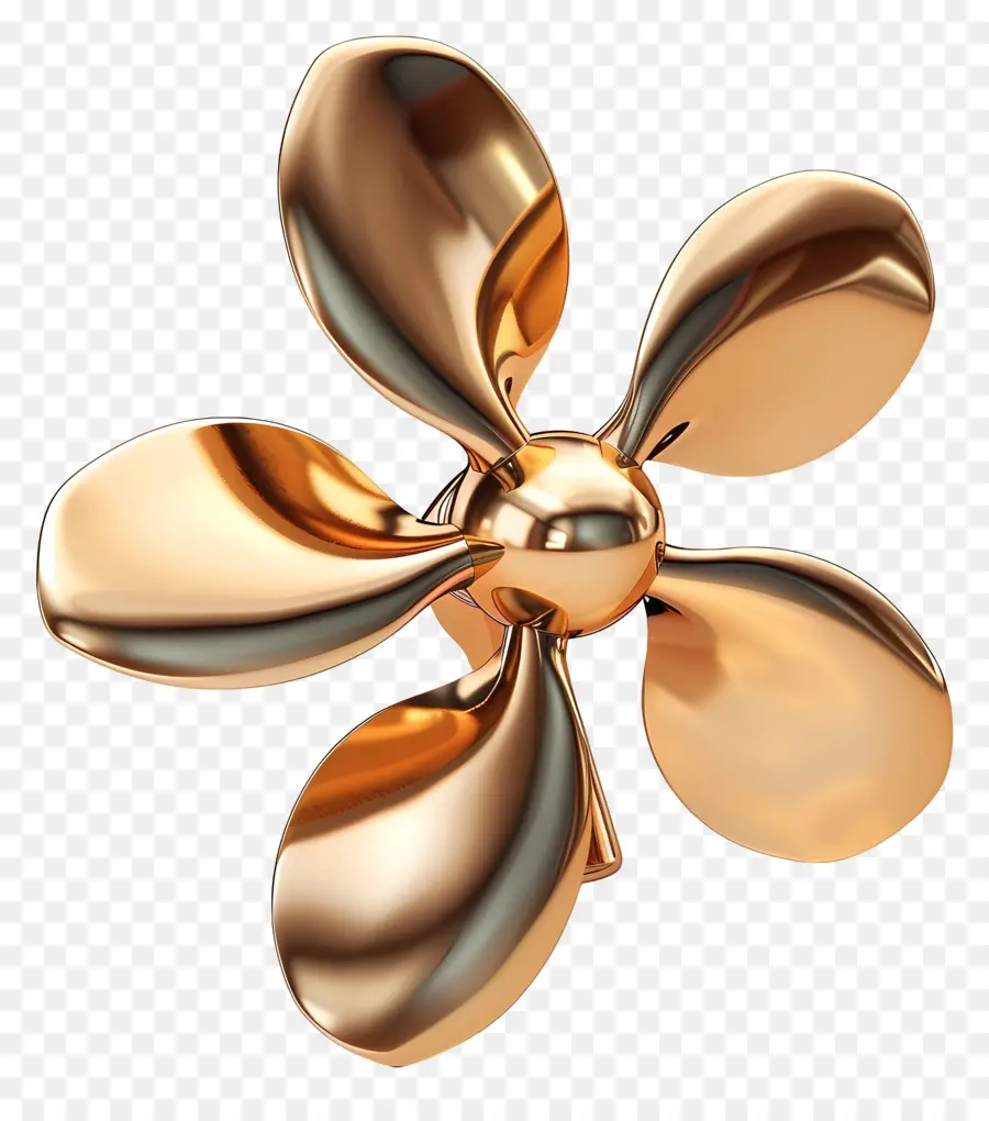 gold propeller gold propeller metal blade shiny object polished finish
