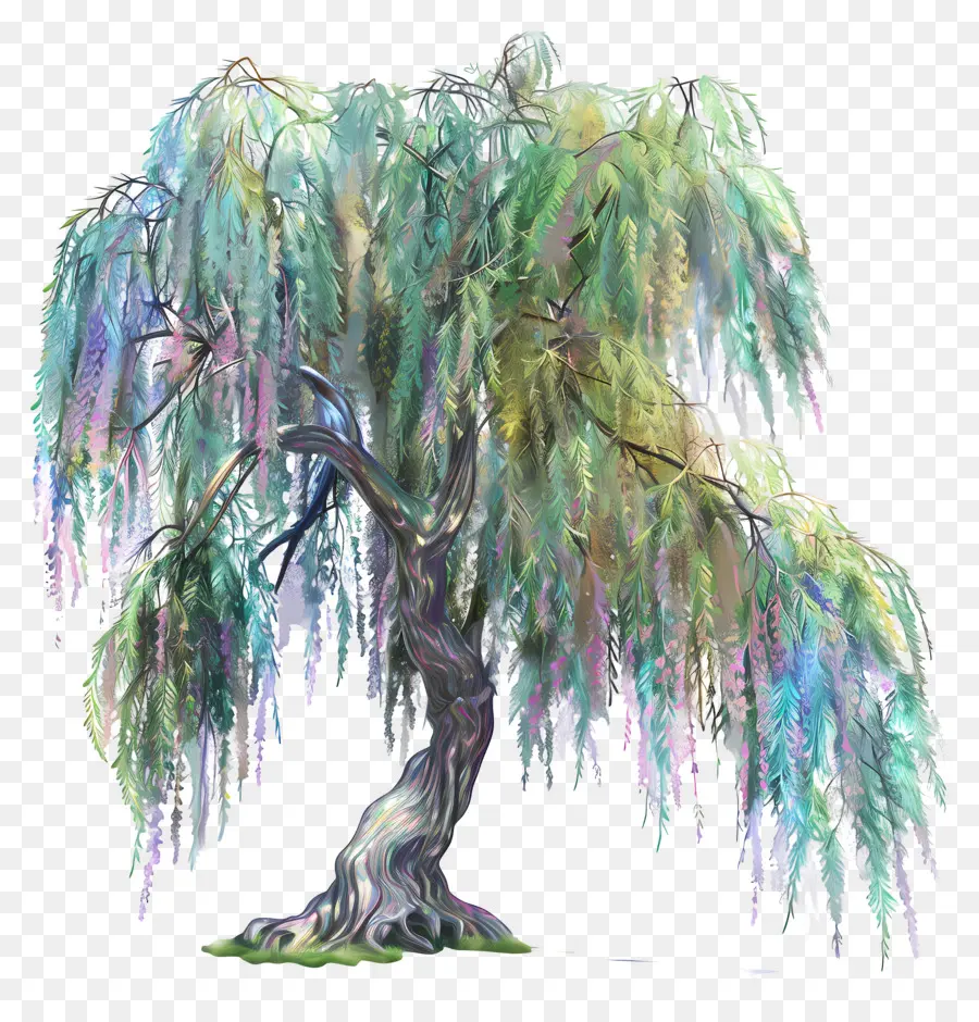 cây liễu màu xanh xanh lá cây tự nhiên thanh lịch - Cây liễu thanh lịch với lá xanh