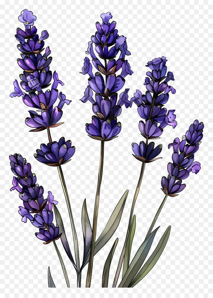 Lavendel Blume - Symmetrische Lavendelblumenstrauß mit launischem Hintergrund