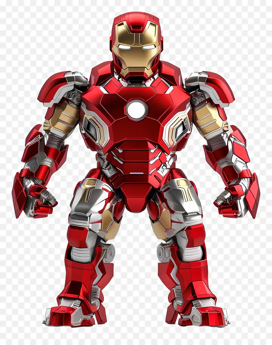 uomo di ferro - Robot rosso e argento in stile uomo
