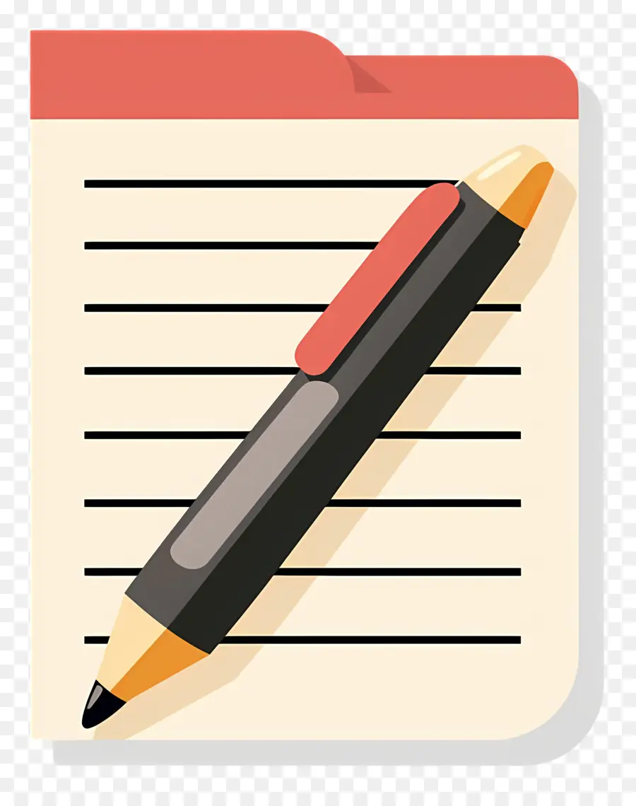 Memo Pen Paper Schreiben Schreibweise - Stift auf leerer Seite, Tipp nach unten zeigen