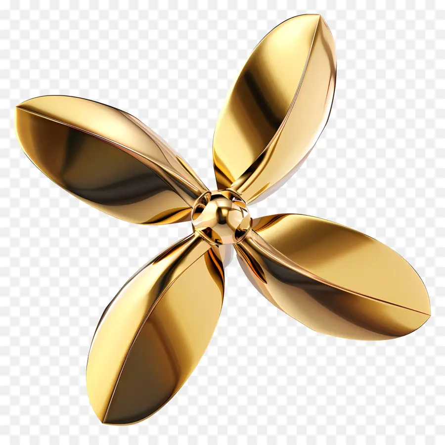 Goldene Blume - Goldene Metallblume mit reflektierender Oberfläche und Blütenblättern