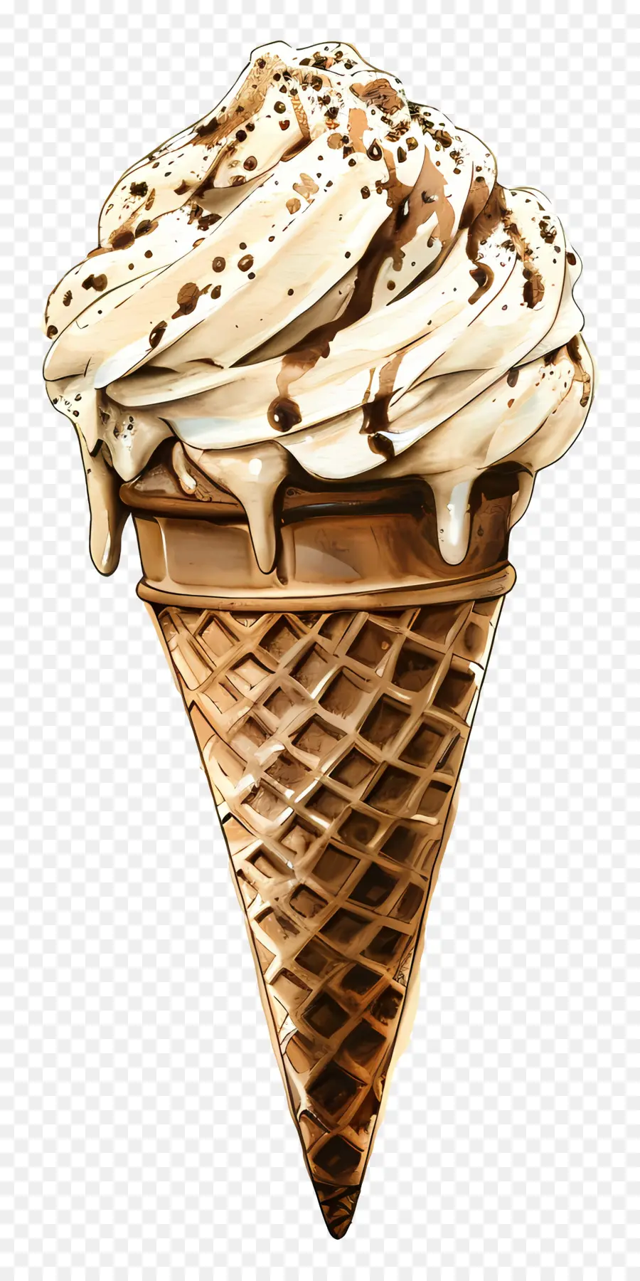 cono gelato al cioccolato gelato gelato conco cono panna montata ciliegia - Disegno cono gelato al cioccolato con ciliegia