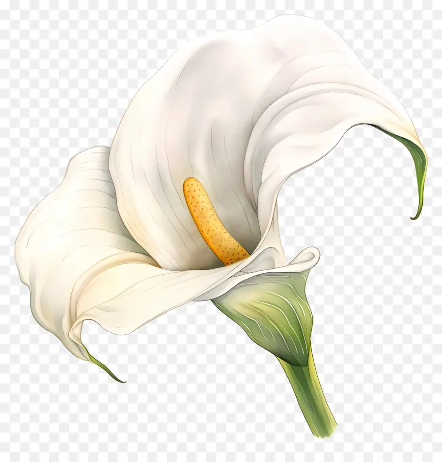 Blütenblätter - Weißer Ruf Lily mit schlaffenden papierartigen Blütenblättern