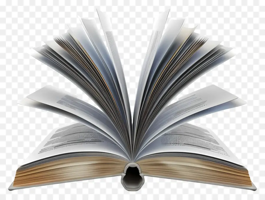 offenes Buch - Offenes Buch mit Spiralseiten, schwarzer Hintergrund