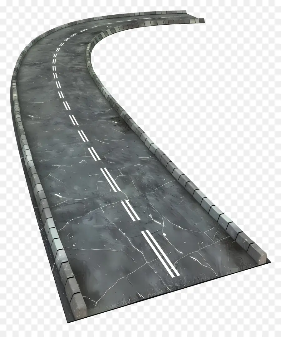 concrete road roadway curved abstract white lines