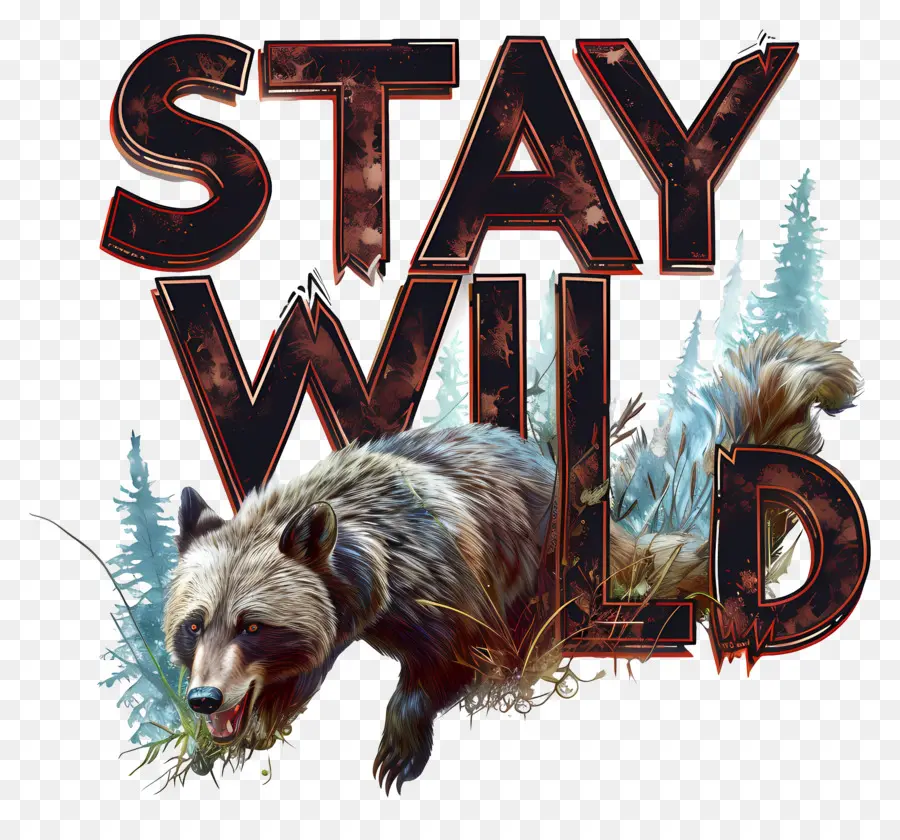 stay wild bear carnivorous aggressive brown fur