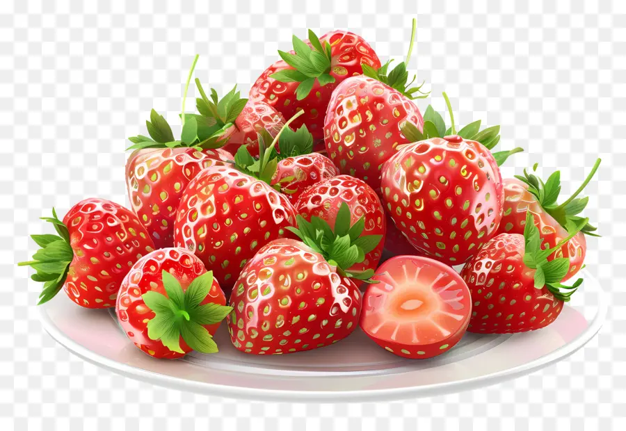 Scegli le fragole di fragole per le fragole fresche di frutta matura - Piatto con mucchio di fragole rosse mature