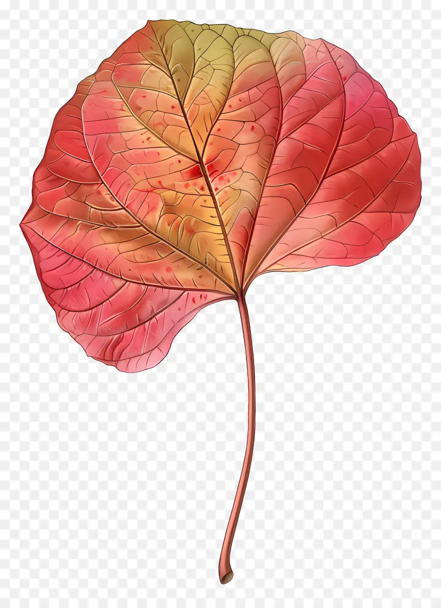 herbstlaub - Großes glänzendes rotes Blatt mit Venen