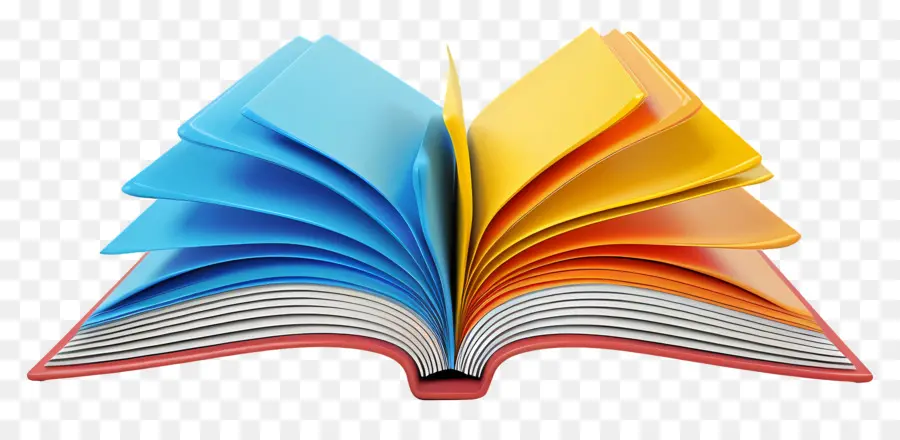 offenes Buch - Farbenfrohes Buch mit Seiten, die sich öffnen