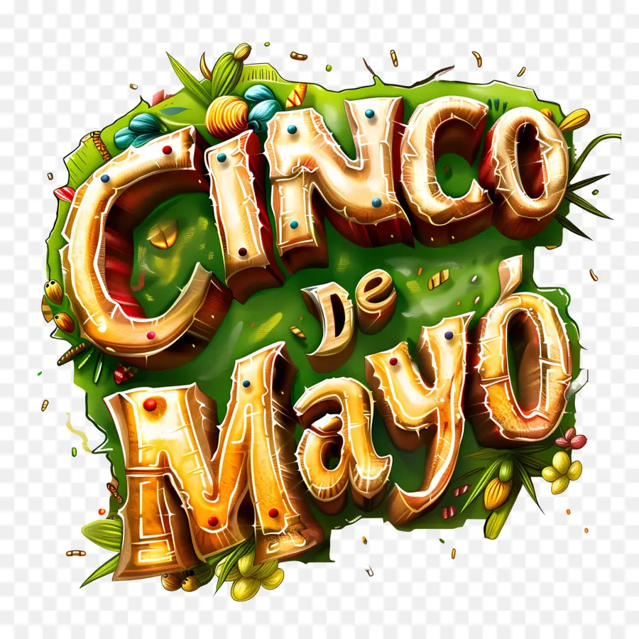 5 maggio, festeggiare le vacanze messicane - Segno di Cinco de Mayo con design colorato