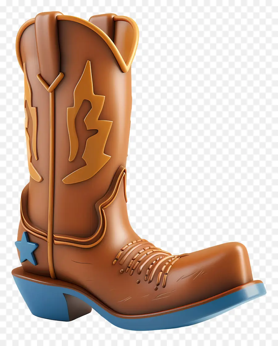 Cowboy Boot Cowboy Boot American Western Culture Brown Boot - Boot Cowboy truyền thống với các chi tiết màu nâu và màu xanh