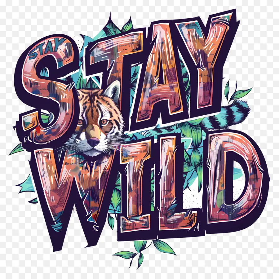 stay wild stay wild hand lettered colorful eye-catching
