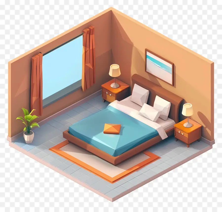 Camera da letto in camera da letto comodino da letto da letto - Camera accogliente e minimalista con luce naturale