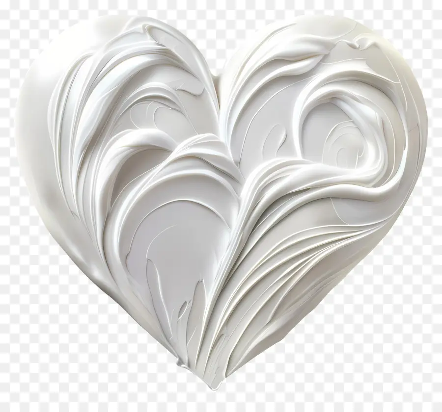cuore bianco - Oggetto glassa a forma di cuore su sfondo nero