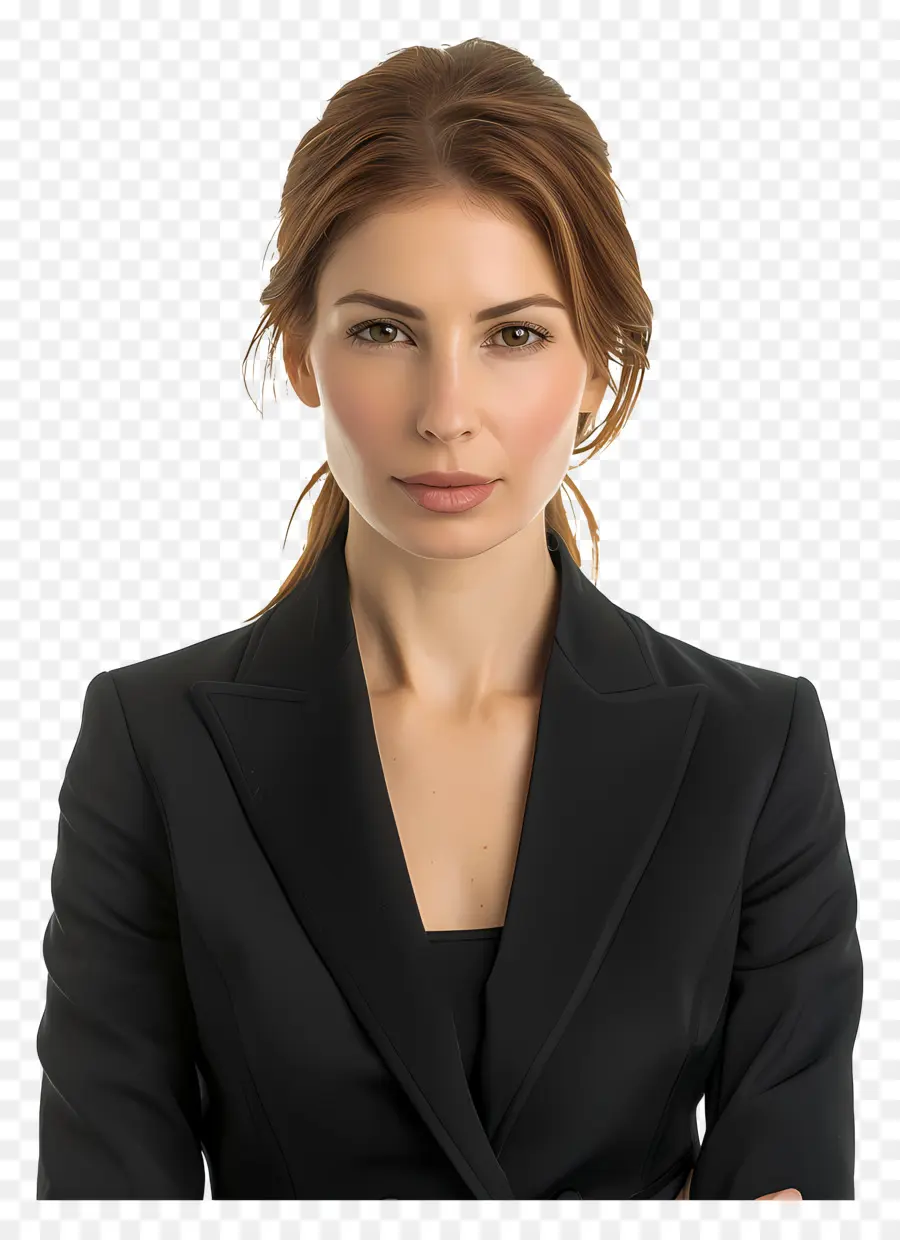 donna d'affari - Donna seria in black Business Suit posa