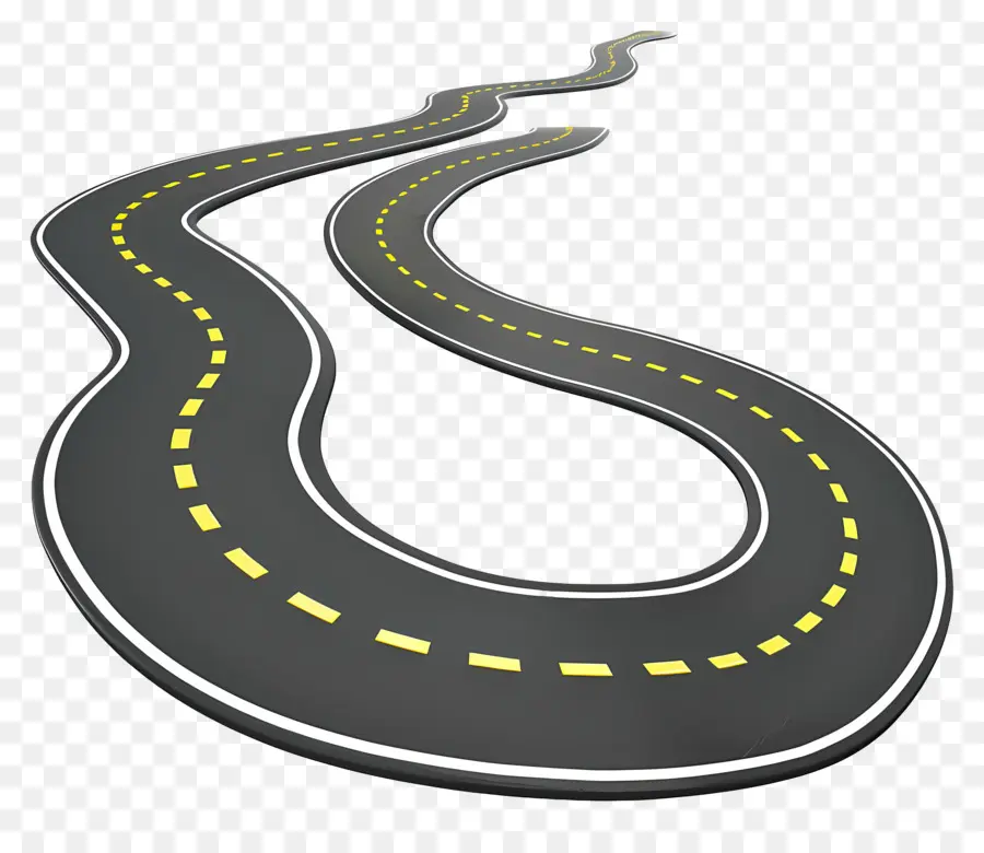 Linea centrale della corsia road road roading - Strada dritta con due corsie, senza fine