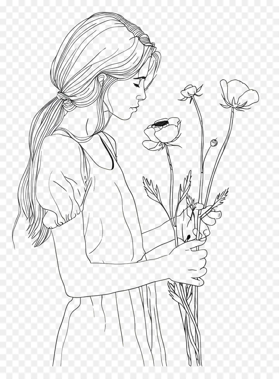 donna fiori di fiori di fiori di fiori - Ragazza di vaso di fiori nell'oscurità
