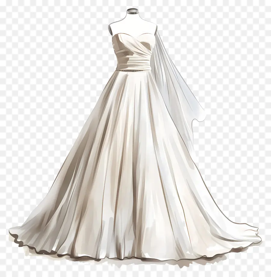 brautkleid - Elegantes Brautkleid mit Zug und Schleier