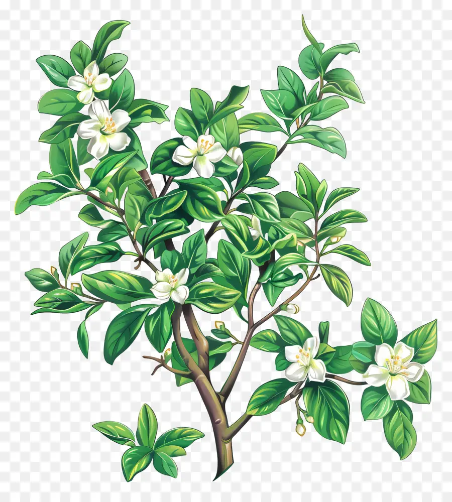 Strauch Jasminbaum weiße Blüten blühen Jasmine natürliche Umgebung - Hoher Jasminbaum mit weißen Blüten