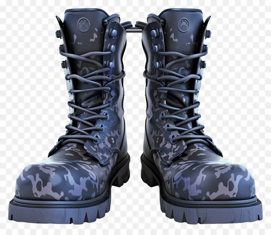 Khởi động Boots Boots màu đen Dung chân cao su ngoài trời - Giày ngụy trang màu đen với đế cao su