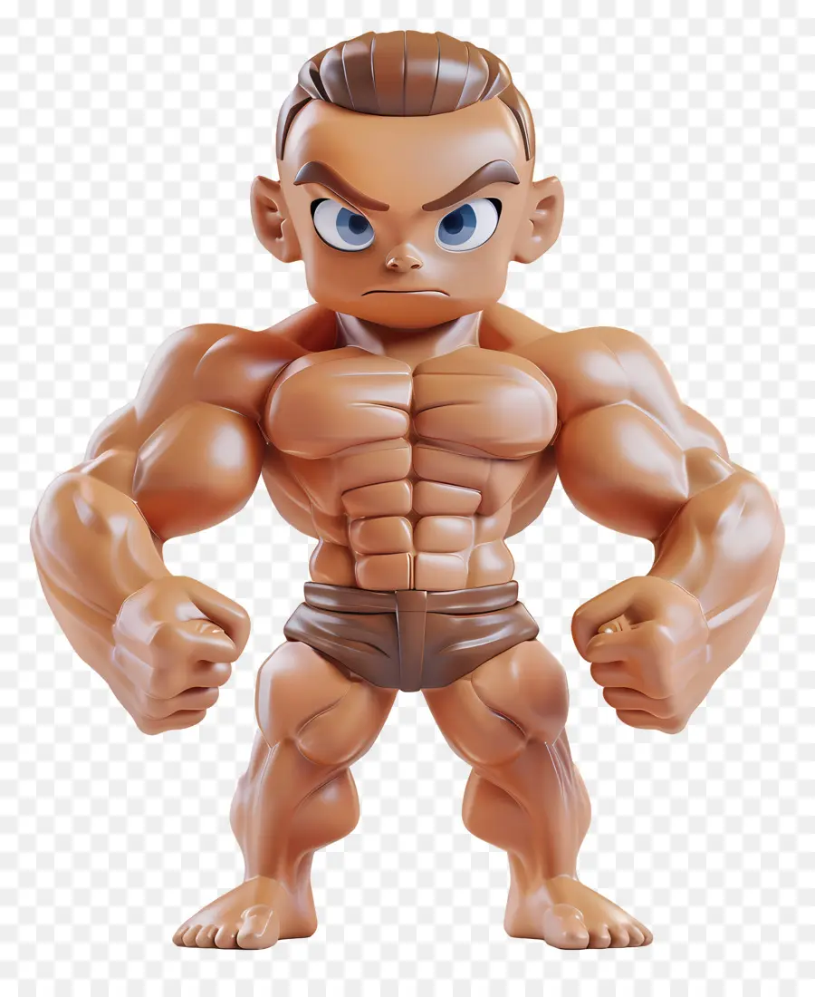 Baki -Figur Muskular Mann Kunststoff Figur definierter ABS -Bizeps - Muskulöse Plastikmann Figur mit blauen Augen