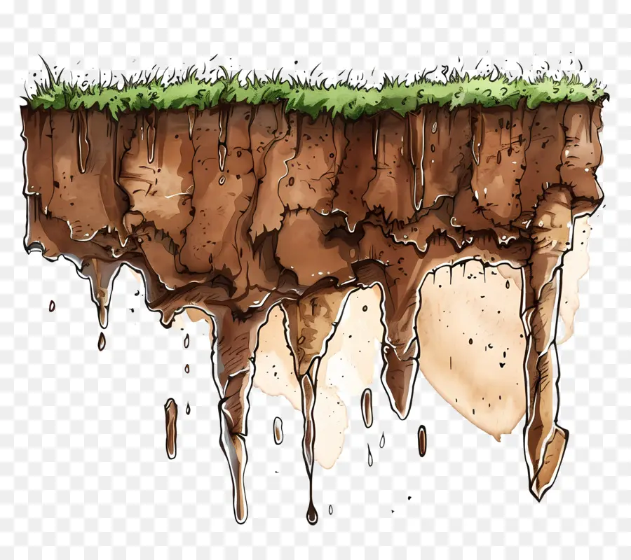 soil erosion earth crater drawing landscape