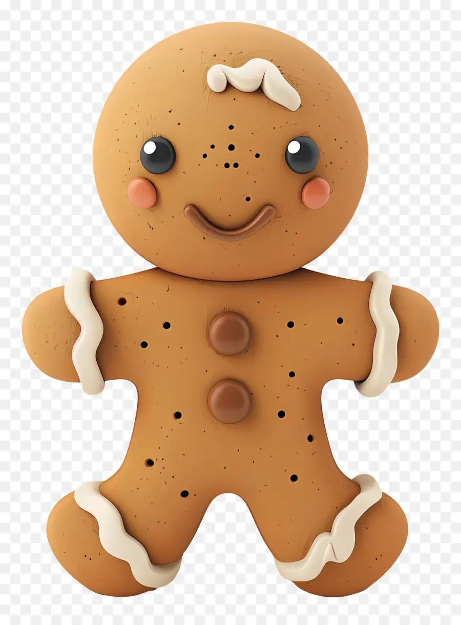 uomo di pan di zenzero - Happy Gingerbread Man con biscotto in mano