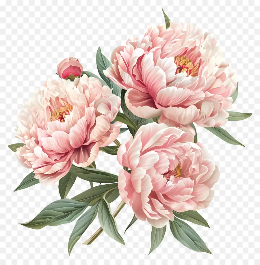 hoa mẫu đơn hồng hoa mẫu đơn hoa mẫu đơn hoa hoa cánh hoa lá xanh lá cây - Hoa mẫu đơn màu hồng với lá màu xanh lá cây trong đội hình
