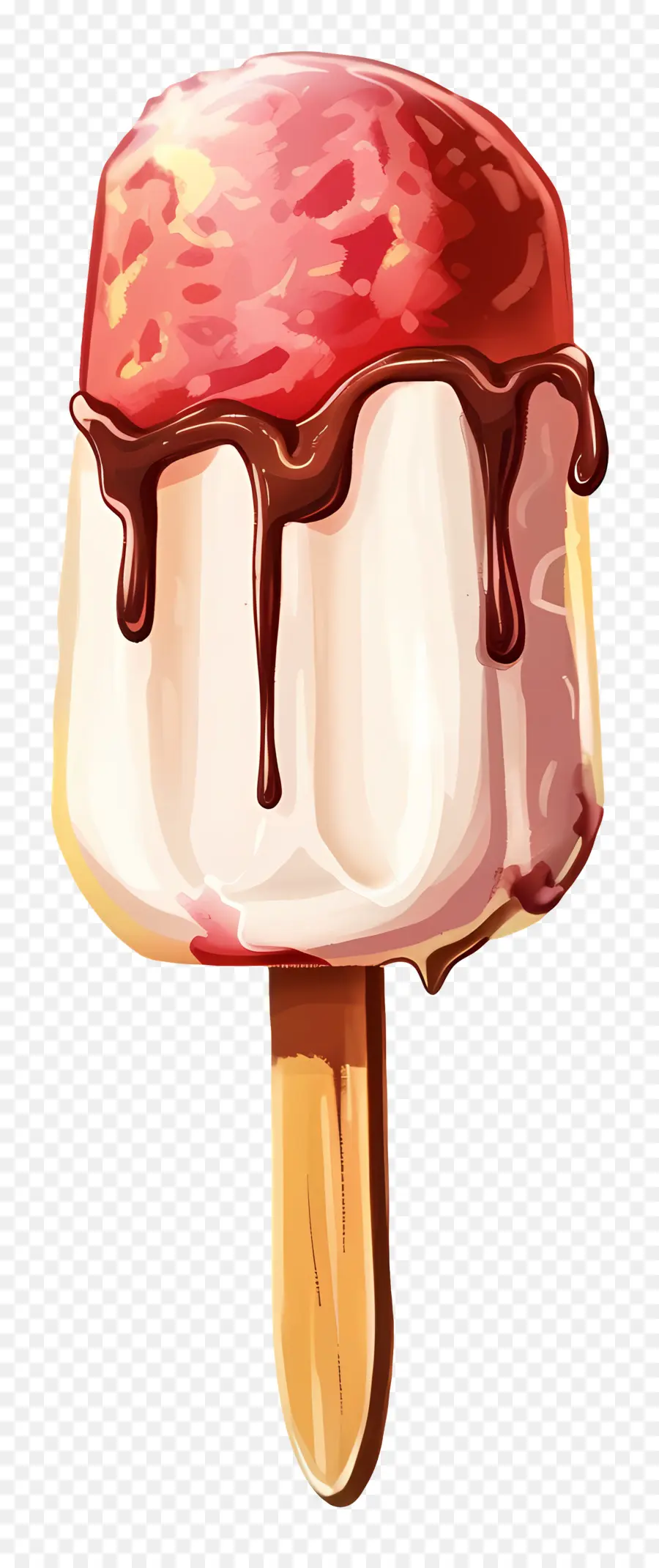 gelato - Cono gelato rosso e bianco con sciroppo