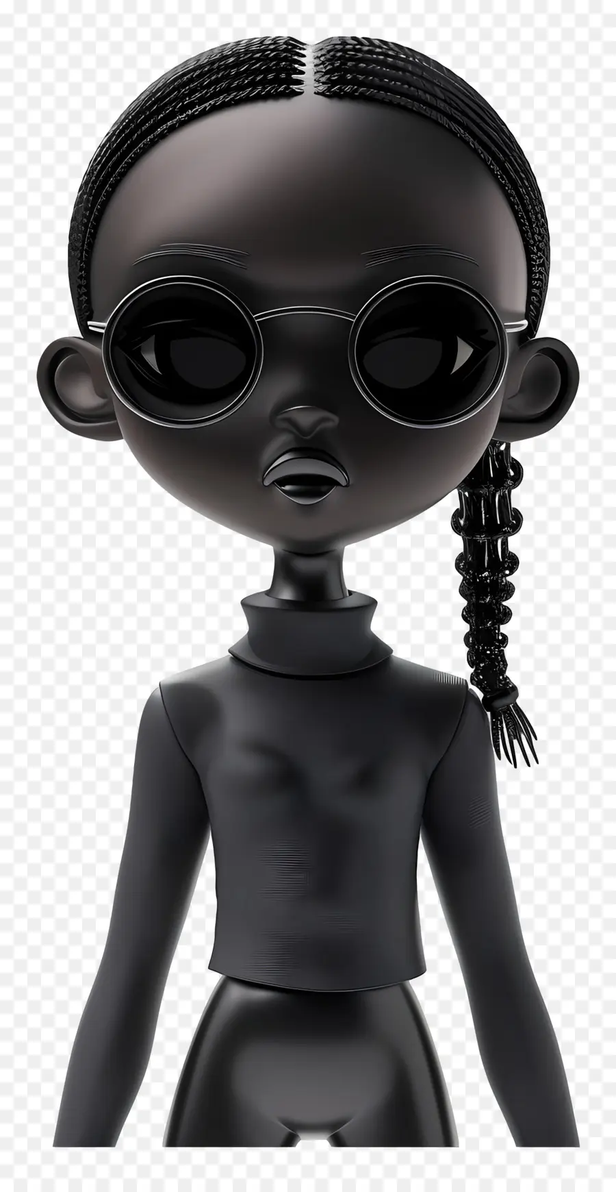 ragazza nera femminile da sole da sole da sole Acconciature afro. - Femmina nera di profilo con occhiali afro e da sole