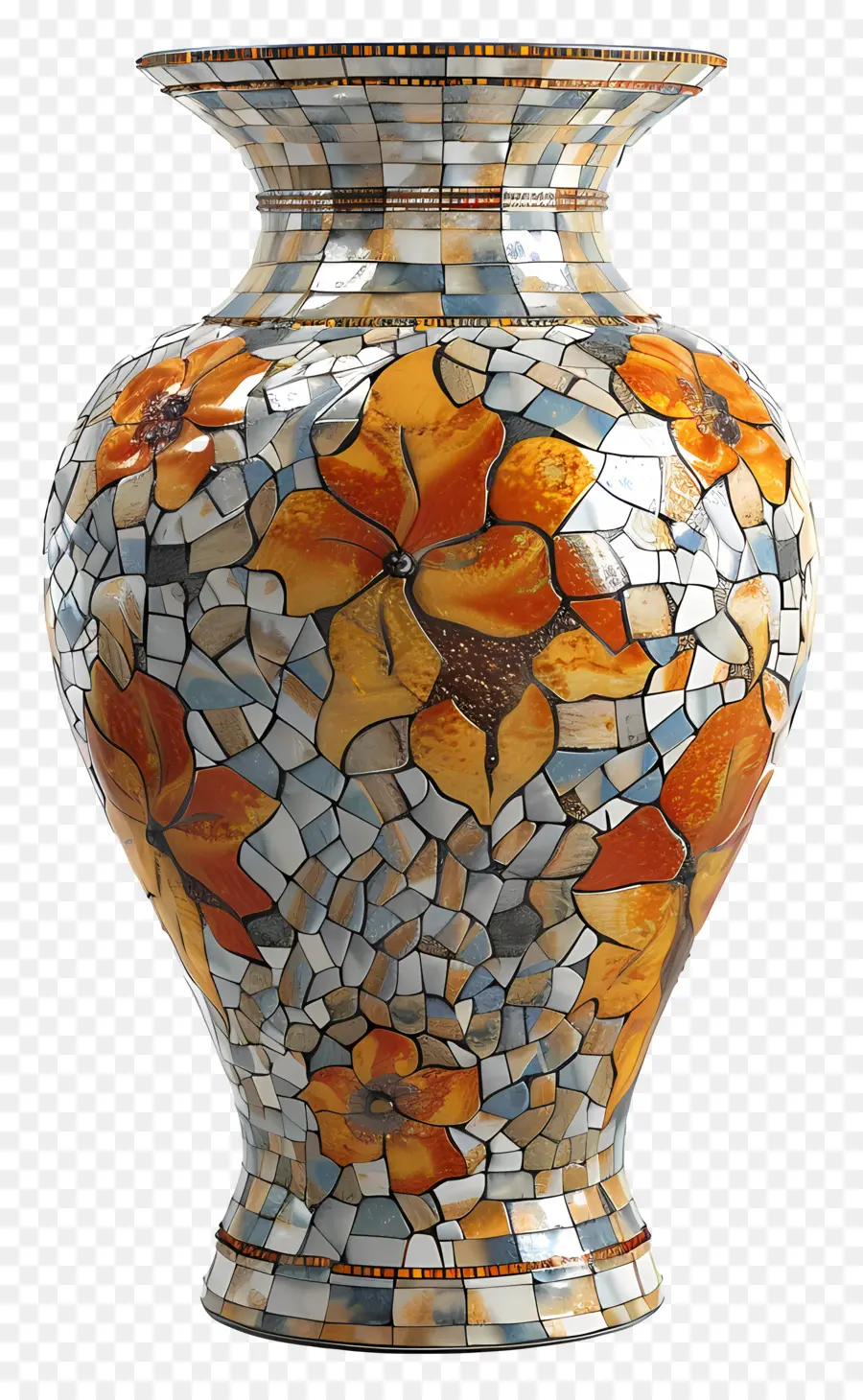 Vaso a mosaico Vaso a mosaico Fiori colori decorazioni - Vaso a mosaico colorato con vari fiori