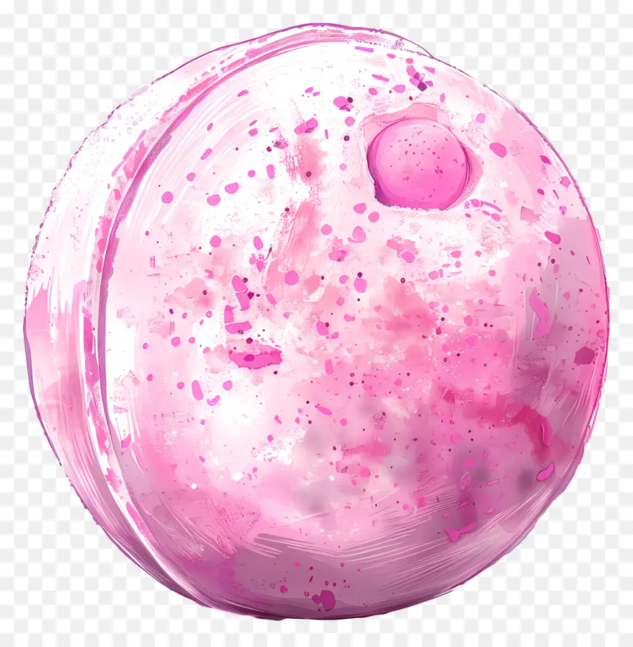 Lack Splatter - Rosa Ei mit rissiger Oberfläche und Farbe