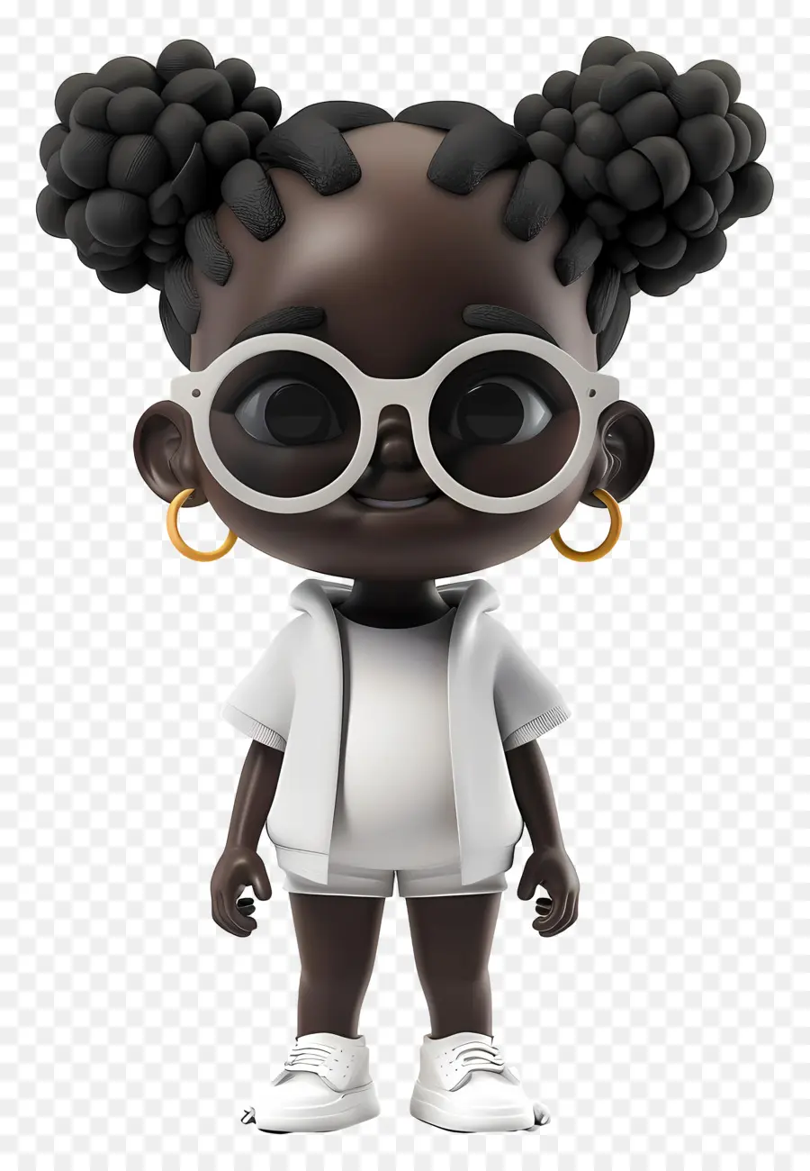 Brille - Schwarzes Mädchen mit Afro und Brille posiert