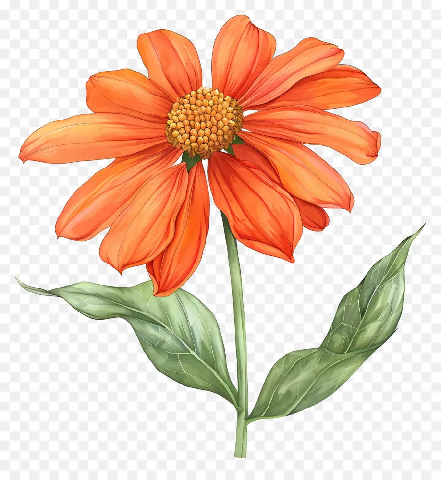 orange Blume - Schöne orange Blume mit symmetrischen Blütenblättern