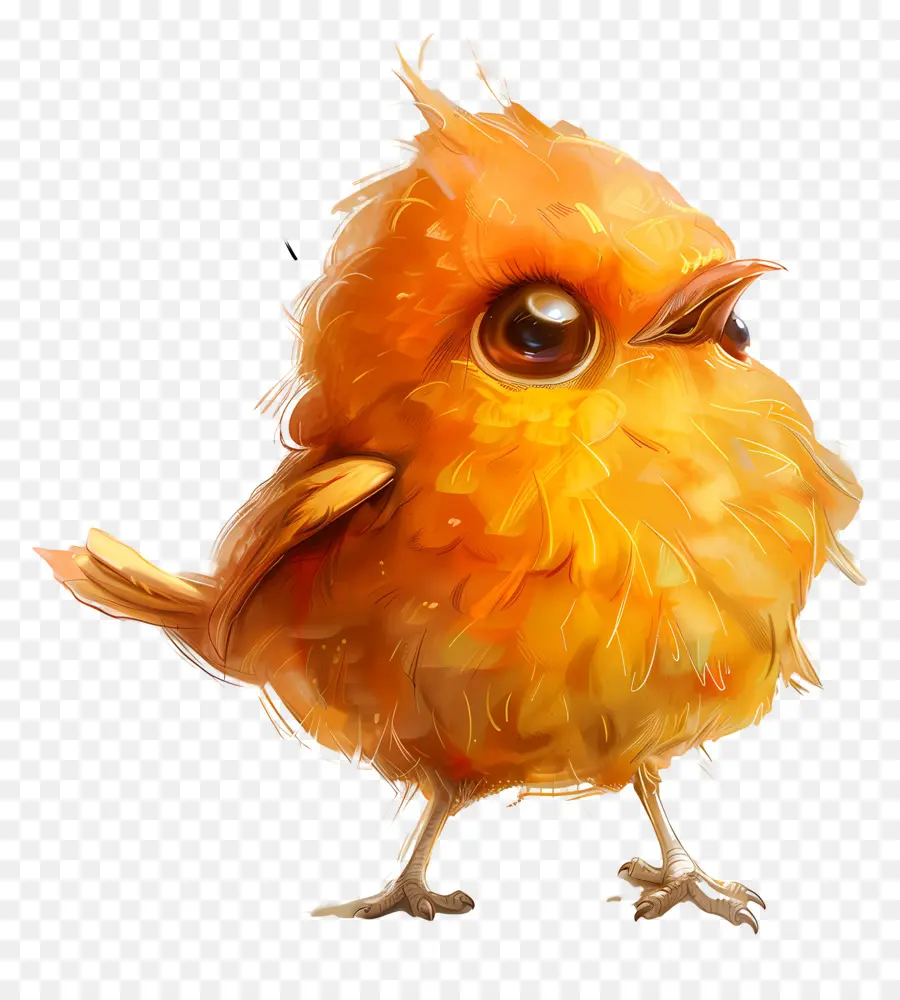 bird day yellow bird large eyes curved beak orange feathers