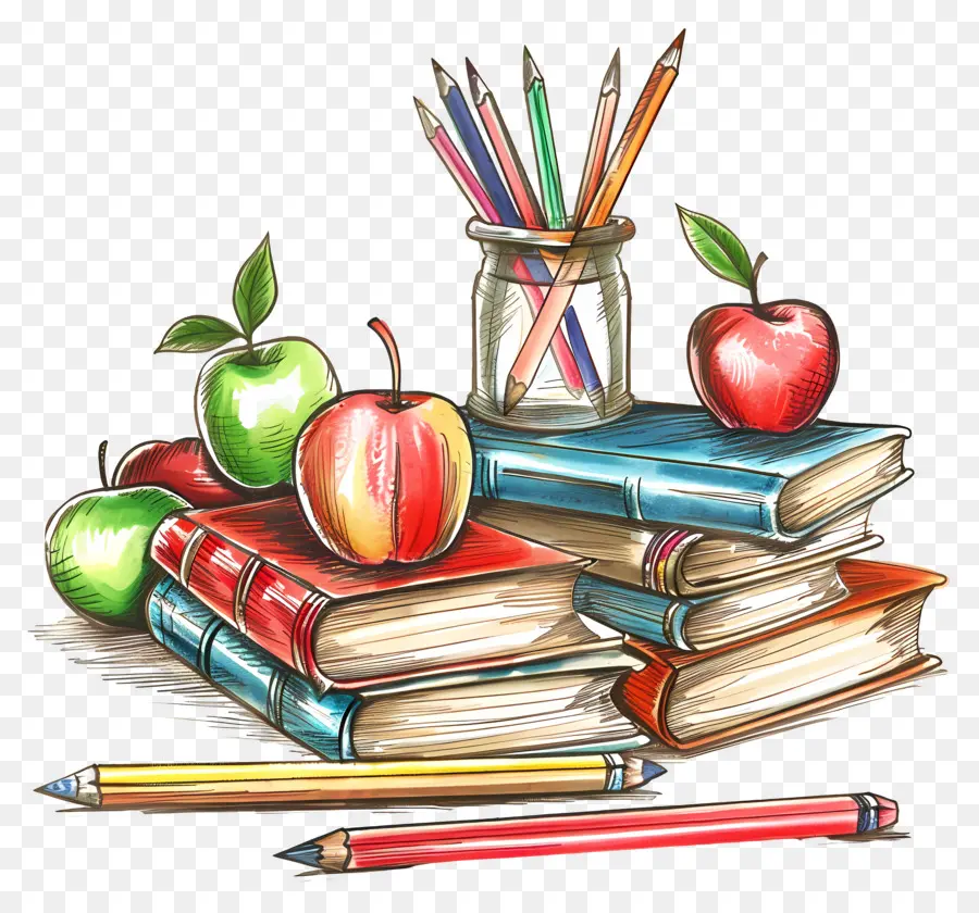 Libri di apprezzamento per l'insegnante Libri Pens Science per le matite - Libri, penne, matite; 
Scienza, materie matematiche; 
colorato
