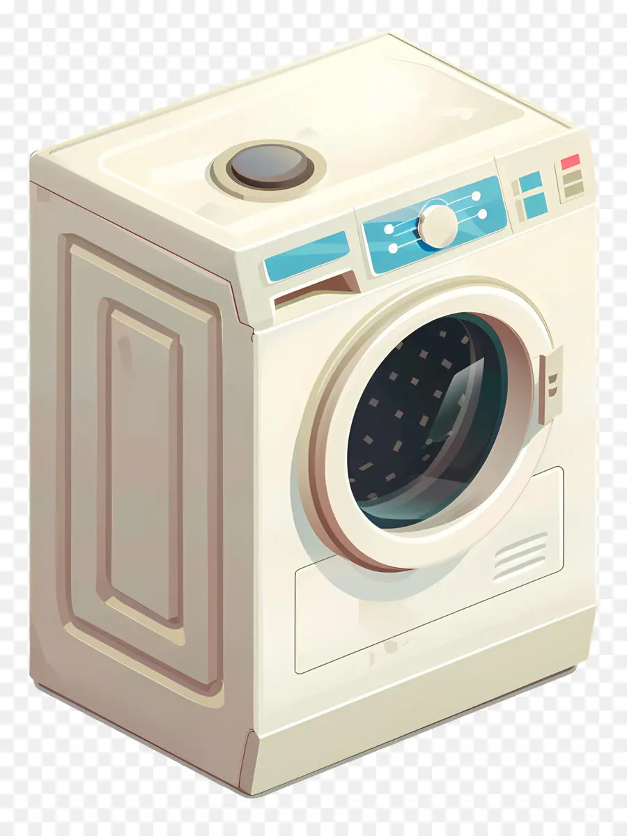 Waschmaschine - Weiße Waschmaschine mit offener Tür und Steuerelementen