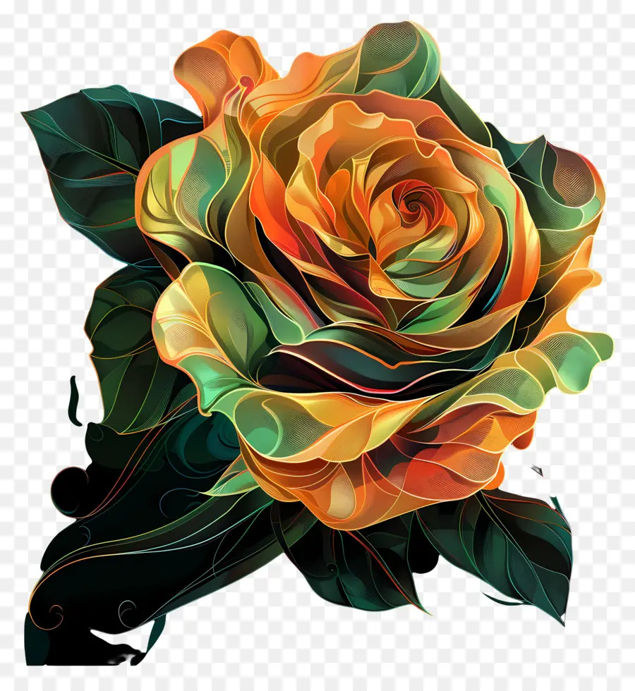 Hoa hồng - Orange Orange và Green Rose với nền màu hồng