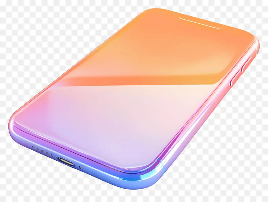 Telefon transparent Smartphone Buntes Glanz Telefon glänzend reflektierende Oberfläche schlankes modernes Design - Schlankes, transparentes Smartphone mit farbenfrohen Glanz