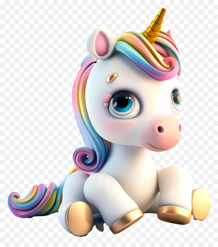 unicorno - Un unicorno carino con criniera arcobaleno e corno