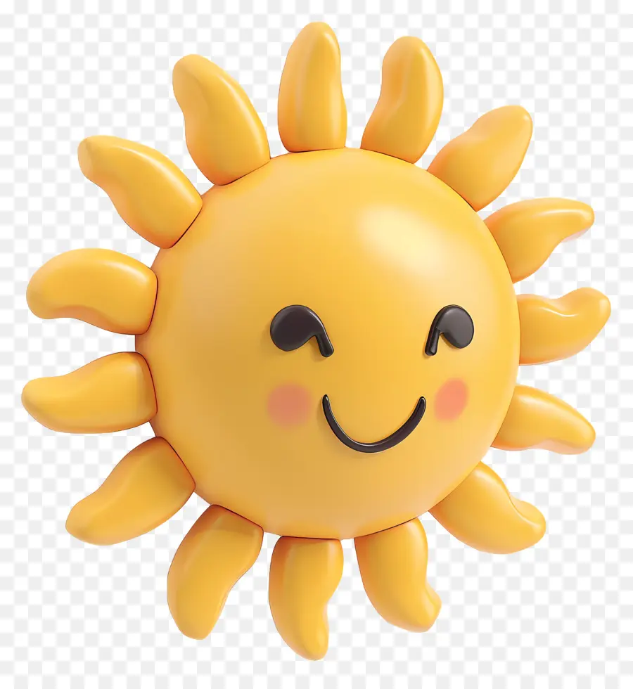 cartoon Sonne - Lächelnde Cartoonsonne mit gelben Kreisen