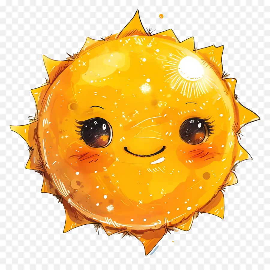 glückliches Gesicht - Happy lächelnde Sonnengesicht auf schwarzem Hintergrund