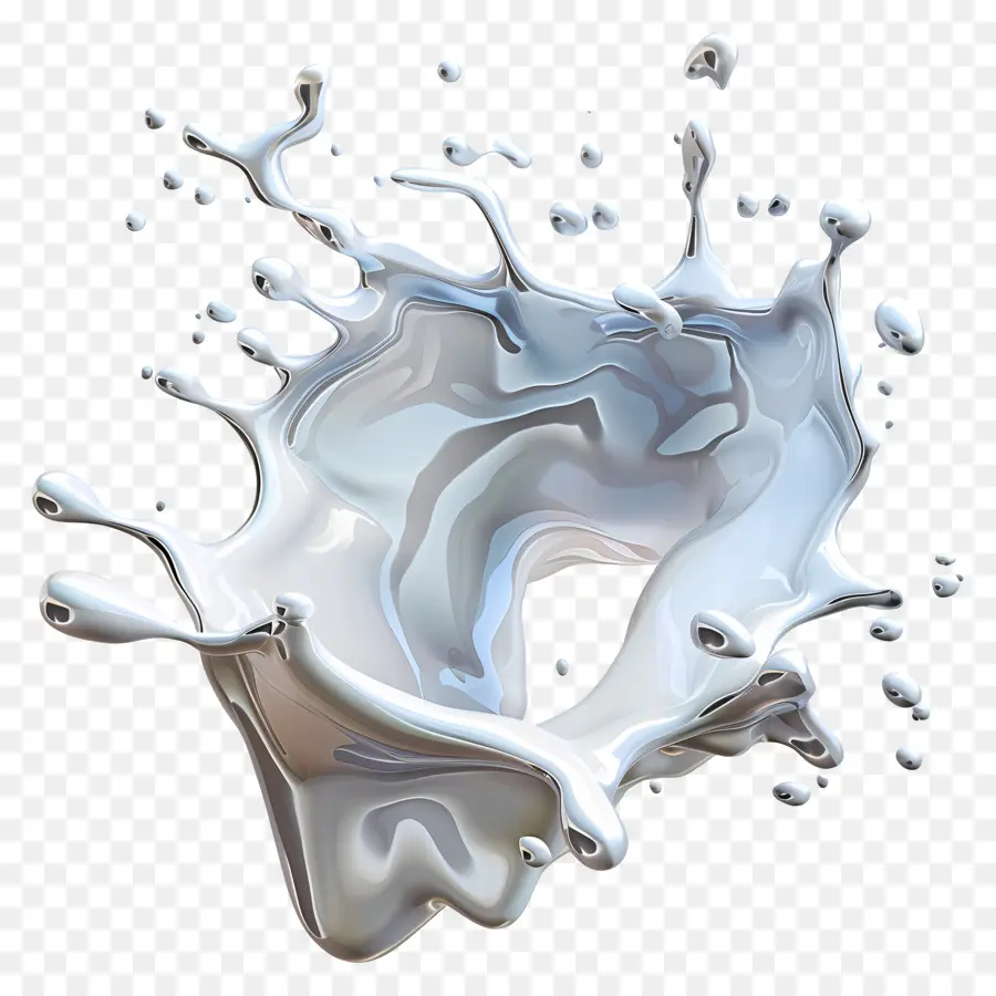 Sữa sploon chất lỏng bong bóng giọt nước - Lớn, màu trắng nổi bật với bong bóng
