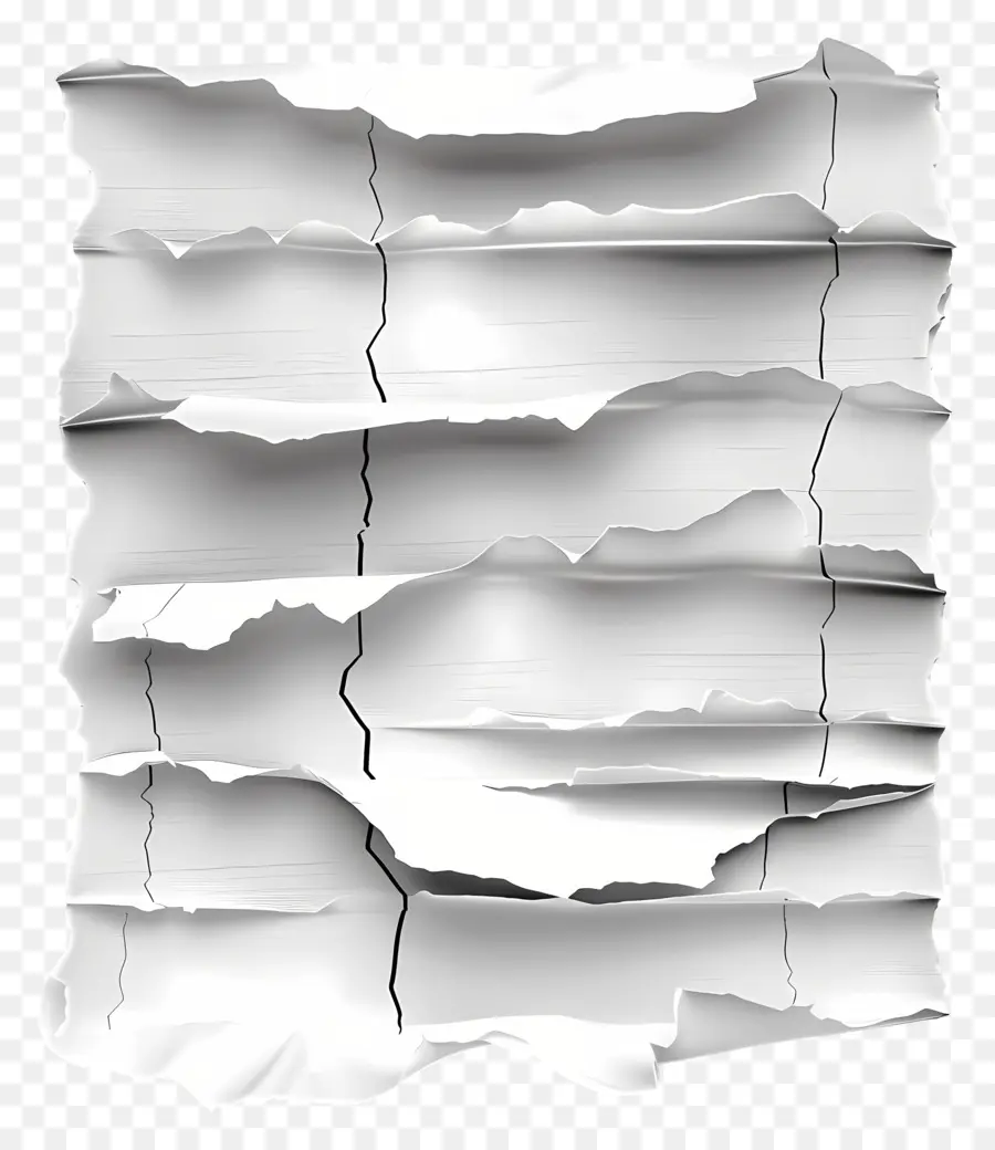 gerissenes Papier - Jagged zerrissenes weißes Papier auf schwarzem Hintergrund
