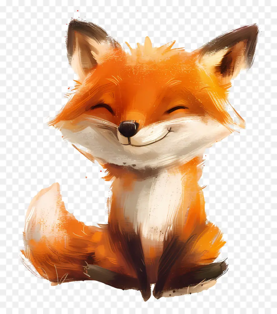 Fox Cartoon - Lächelnd rote Fuchs mit geschlossenen Augen ruhen