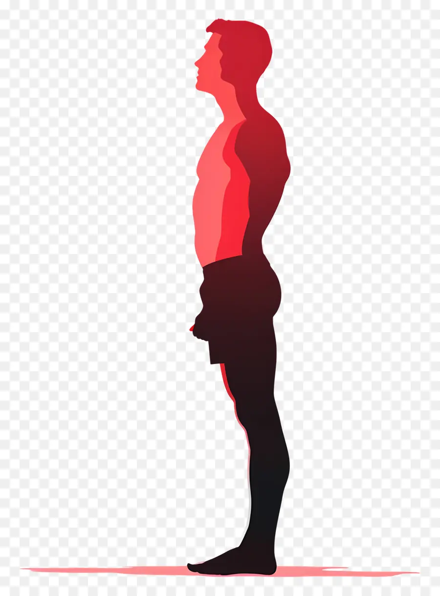 uomo in piedi silhouette silhouette uomo in piedi sui fianchi - Silhouette uomo con le mani sui fianchi