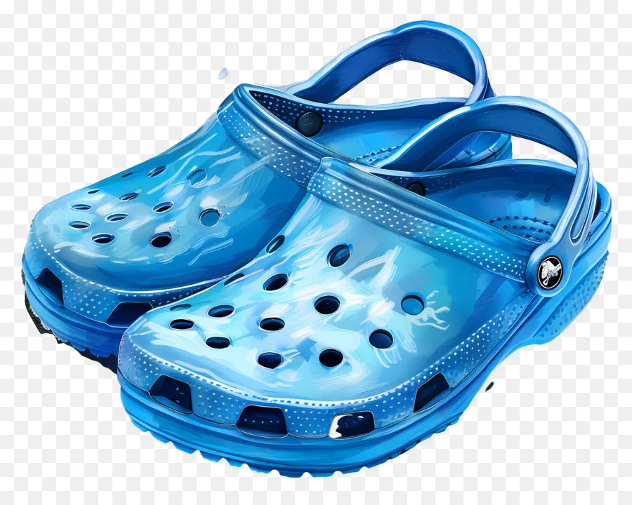 Crocs Blue Crocs Scarpe scarpe d'acqua Swimming Surfing - Crocs blu con buchi, perfetti per le attività idriche