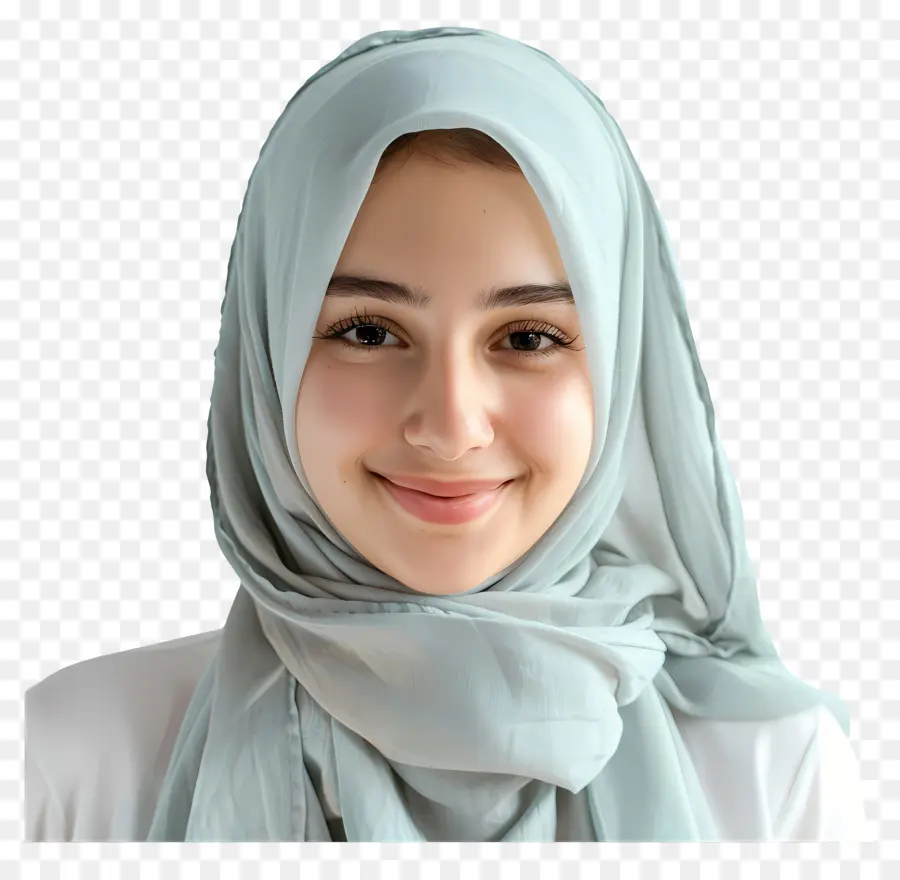 Trùm - Người phụ nữ Hồi giáo trẻ đang mỉm cười, mặc áo trùm đầu